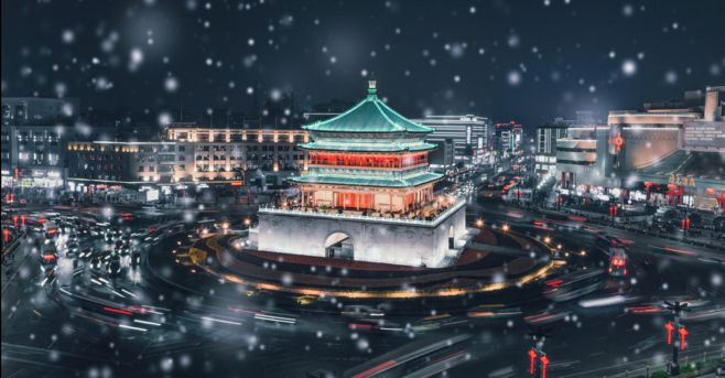 雪落古城美如畫(huà)