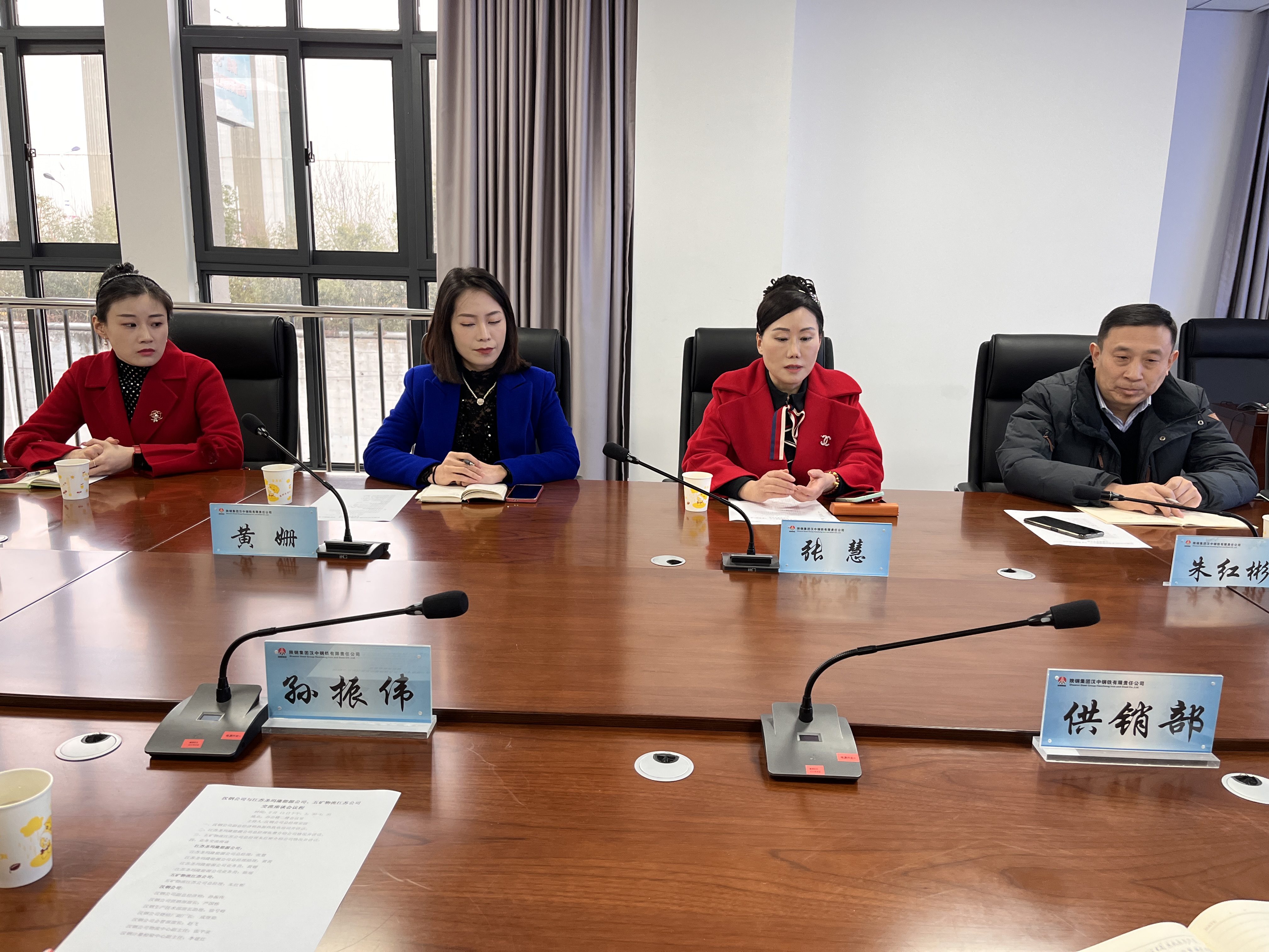江蘇圣瑪隆能源公司、五礦物流一行到漢鋼公司進(jìn)行交流座談